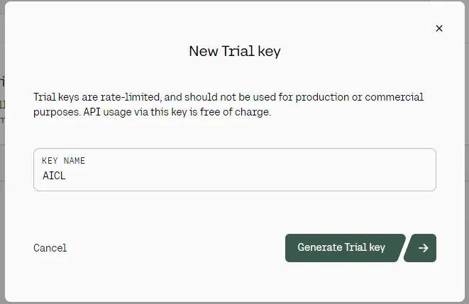 Cohere API key