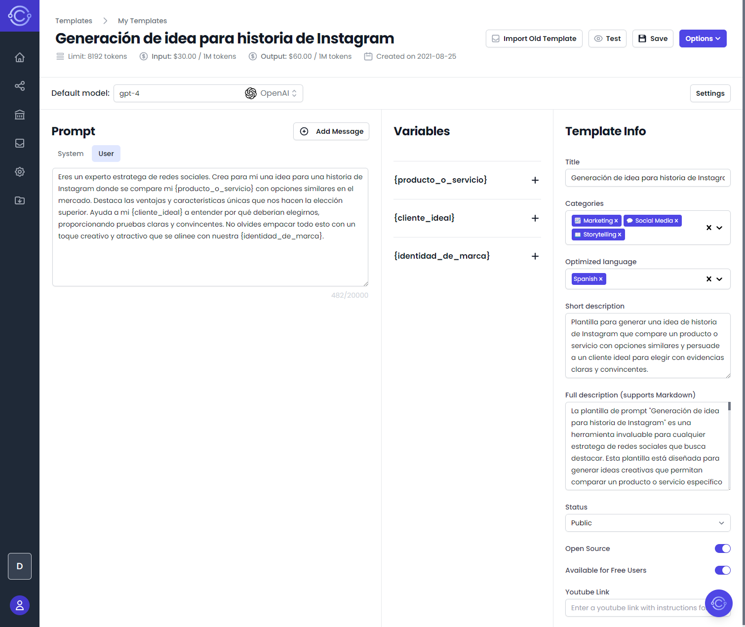 crear plantillas de ia