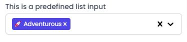 variable de lista predefinida