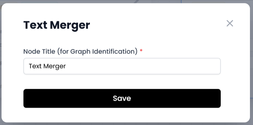 Configuración del nodo Text Merger en la plataforma
