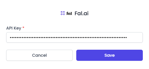 Falai API key form in AI Content Labs