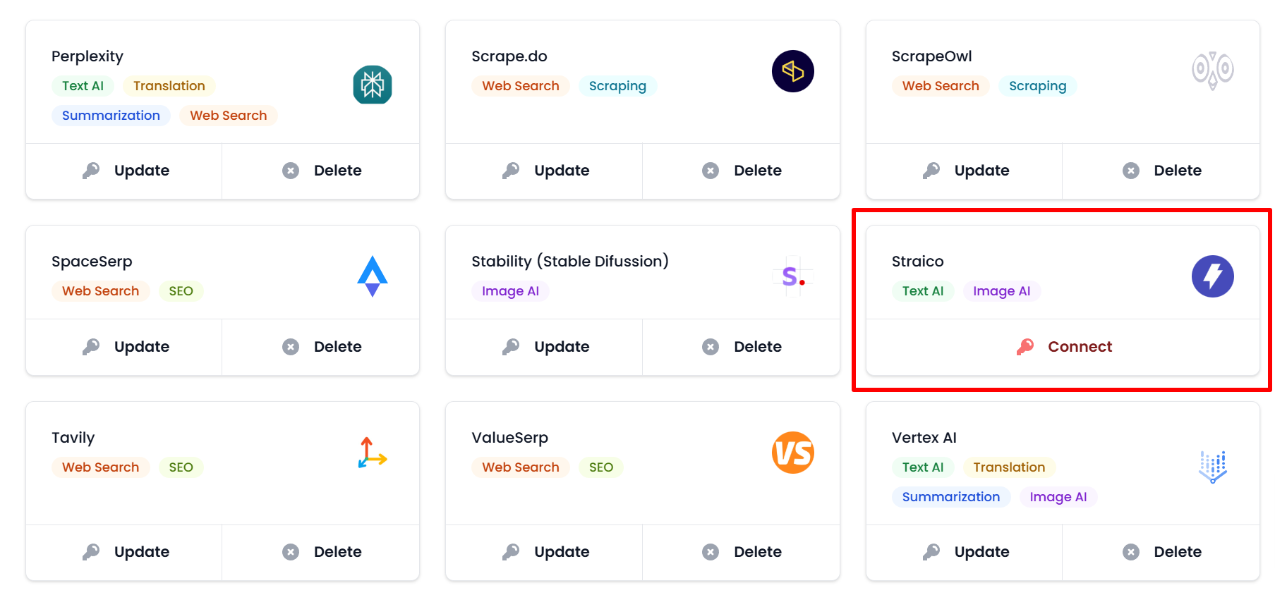 Conectar Straico en AI Content Labs