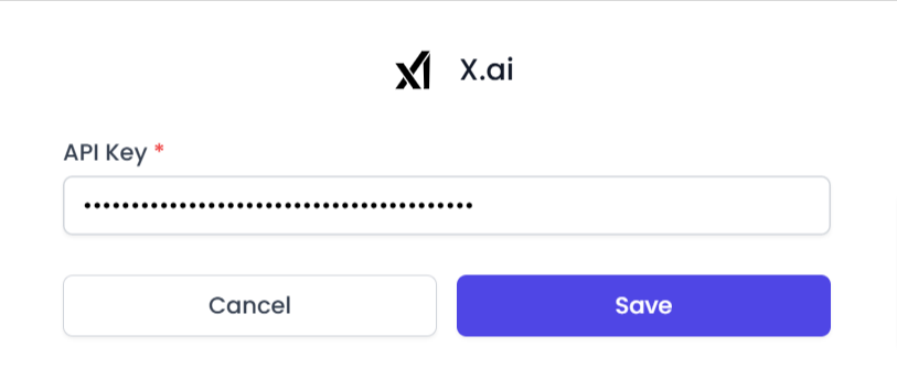 Entering the X.ai API Key in AI Content Labs