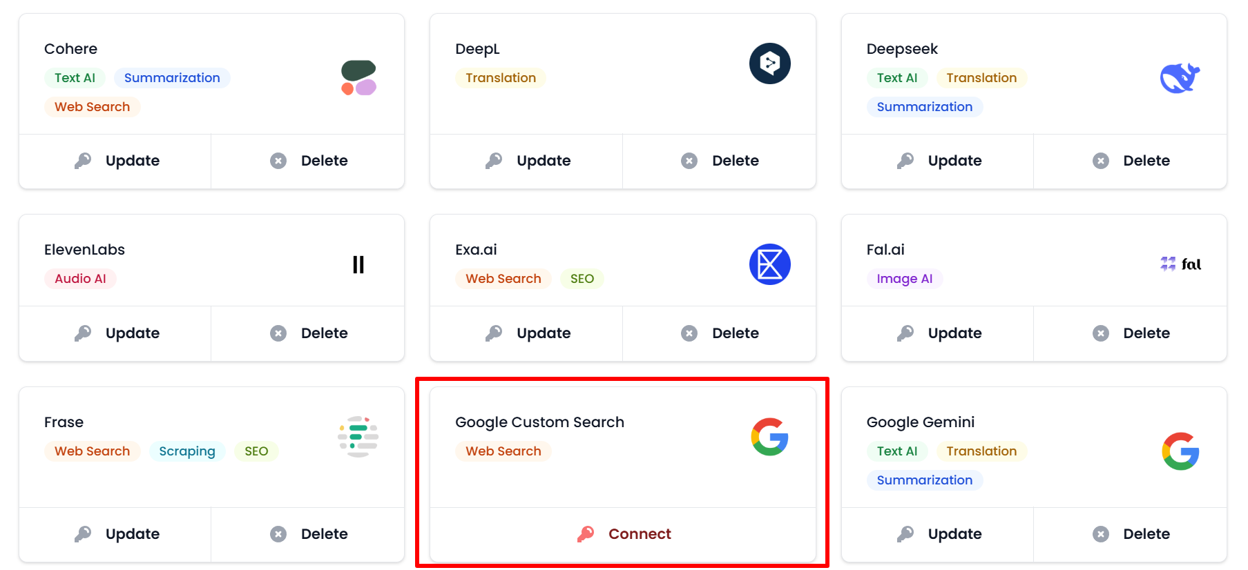 API Key generada en Google Cloud Platform