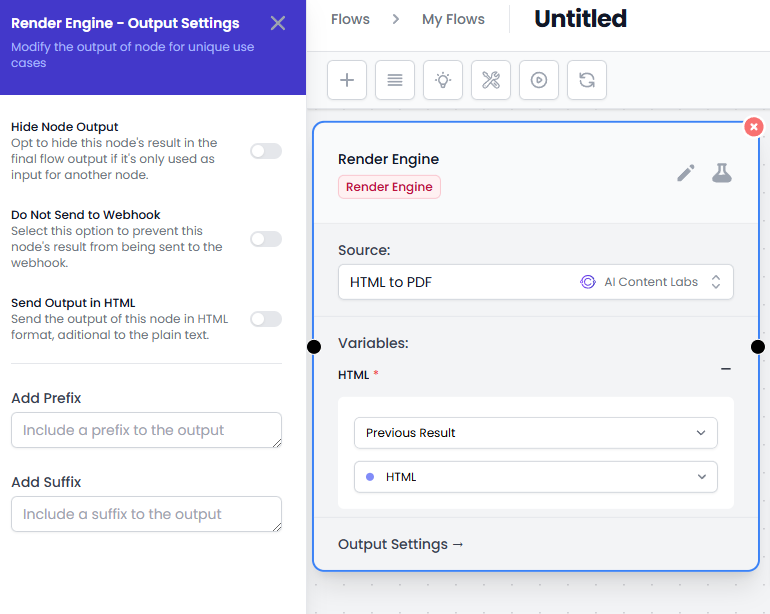 Output Settings en Render Engine