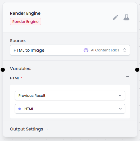 Vista del nodo Render Engine